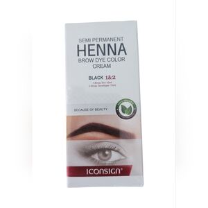 Semi Permanent Henna Brow Dye Color Cream - Black